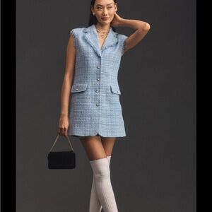 Maeve Light Blue Tweed Dress